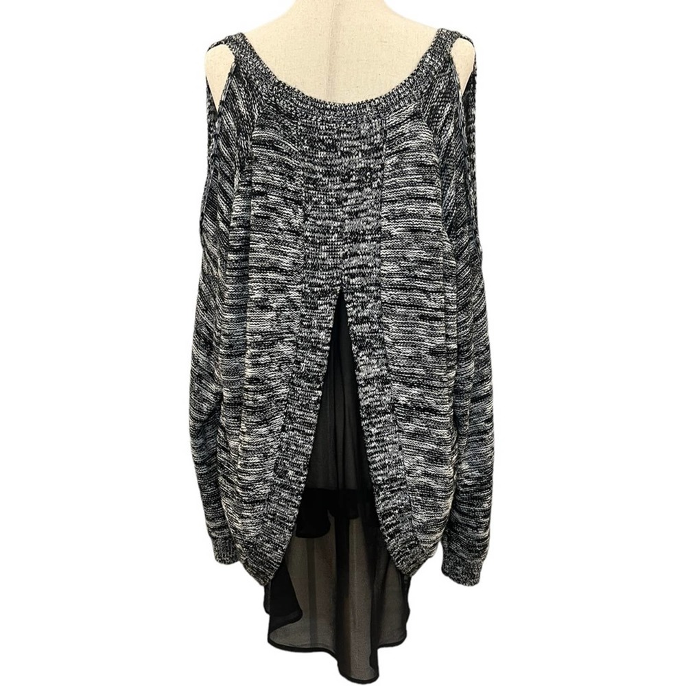 Torrid Marled Pullover Cold Shoulder Split Back S… - image 6